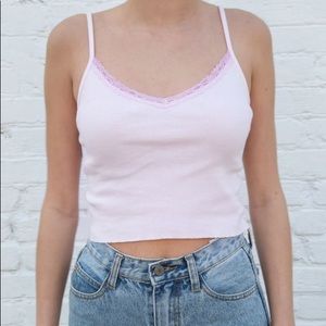 Brandy Melville Nicolette Lace Tank- light pink